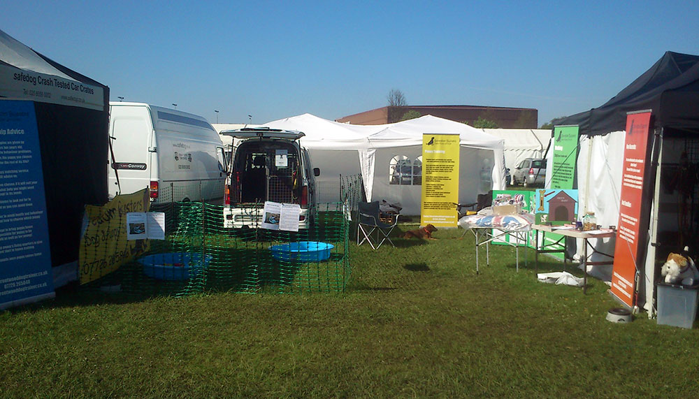 A stand at a dog show